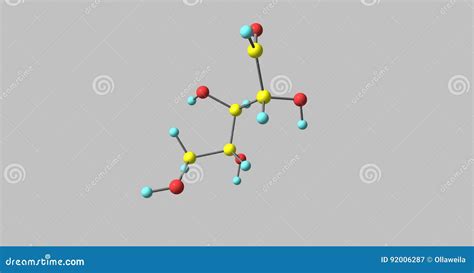 Ribose Molecular Structure Isolated on Grey Stock Illustration - Illustration of treatment ...