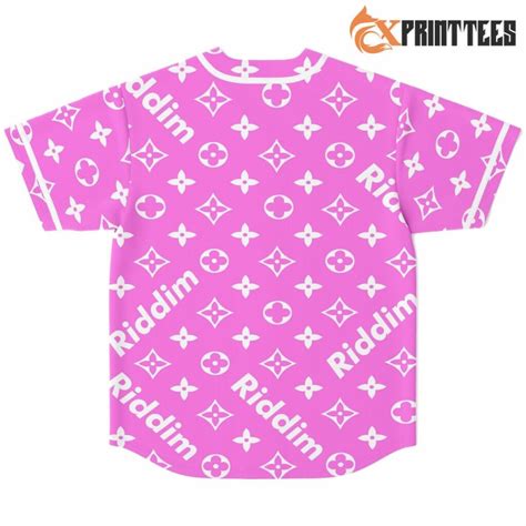 LV Logo x Riddim Custom Pink Baseball Jersey, Cool Outfits For EDM Festivals | Fox Print Tees