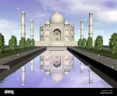 Taj Mahal mausoleum, Agra, India - 3D render Stock Photo - Alamy