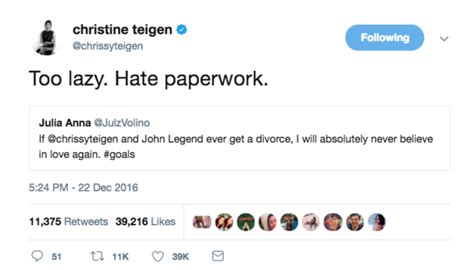 Chrissy Teigen Explains Why She'll Never Divorce John Legend