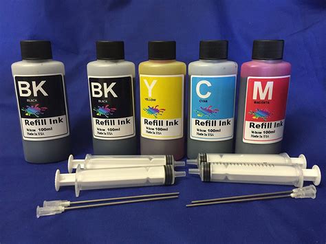 500ml Bulk Ink refill set for all inkjet printers For refillable ...