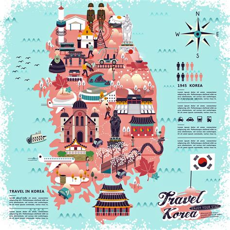 South Korea Map of Major Sights and Attractions - OrangeSmile.com