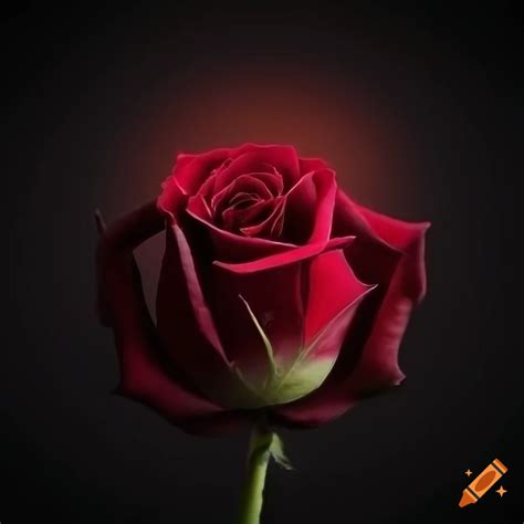 Dark red rose on black background