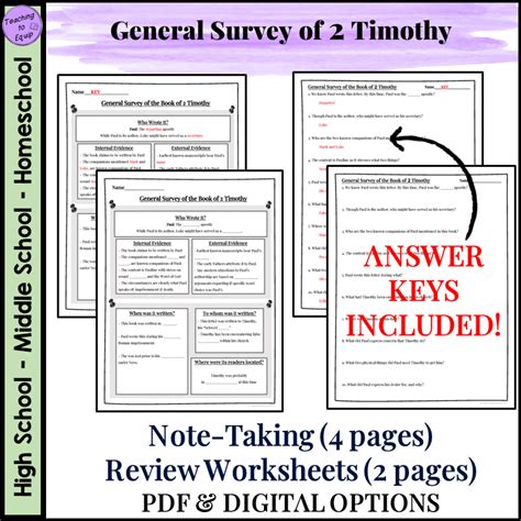 Book of 2 Timothy Bible Overview Lecture Presentation with Notes and ...