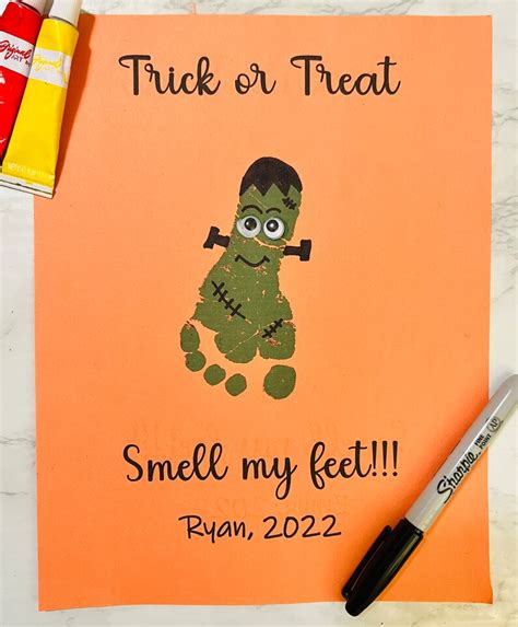 Halloween Footprint Keepsake Art, Baby First Halloween Footprint, Toddlers Footprint, Newborn ...