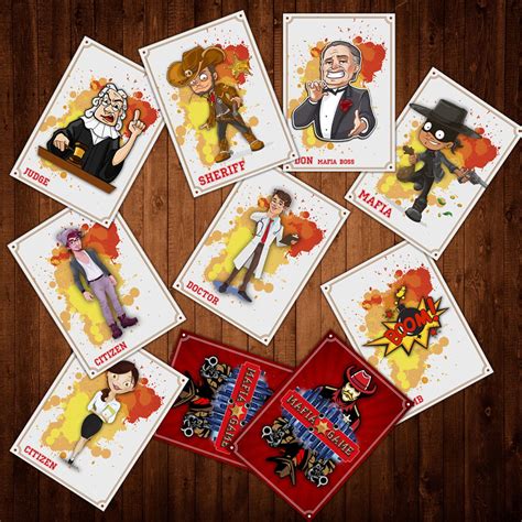 MAFIA Board Card Party Game role-playing Game, Psychological Game, Printable Game, Template ...