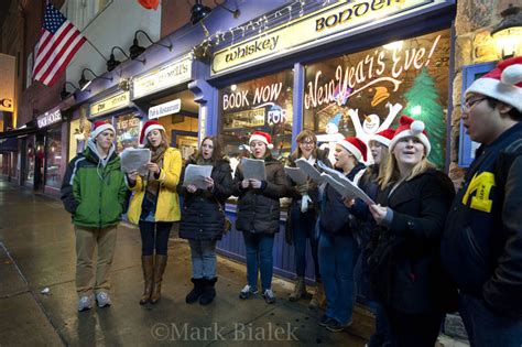 Christmas Caroling Along Main Street - Ann Arbor Photographer