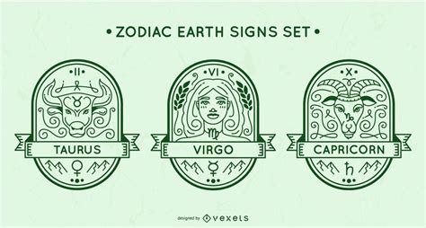 Conjunto De Signos De Terra Do Zodíaco Baixar Vector | Free Download ...