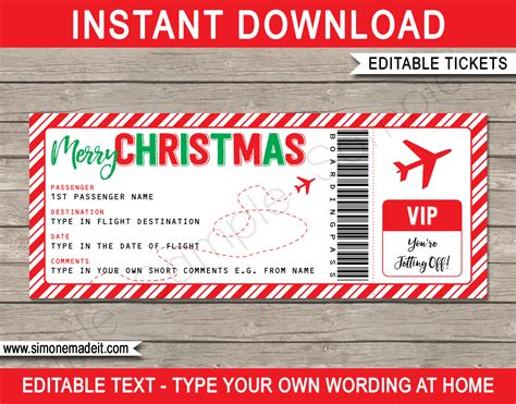 Digital Prints Trip Vacation Fake Plane Ticket Ready to print Surprise ...