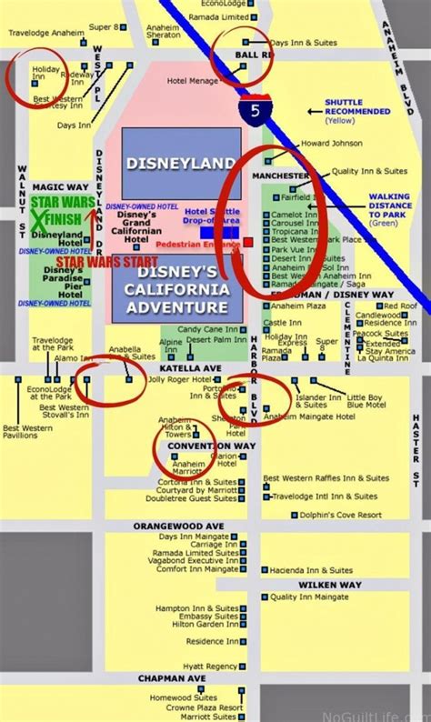 Map Of Hotels Around Disneyland California - Printable Maps