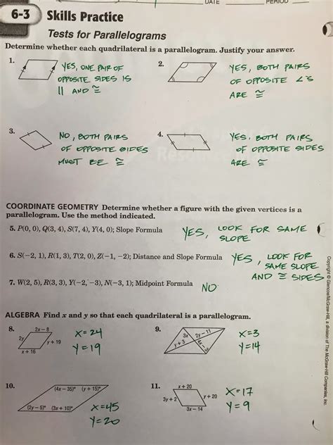 Quiz 7-1 Angles Of Polygons & Parallelograms