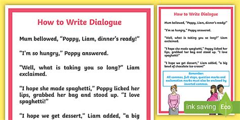 How to Write Dialogue Display Poster (teacher made) - Twinkl