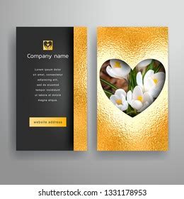 Black Gold Foil Business Cards Heart Stock Vector (Royalty Free) 1331178953 | Shutterstock