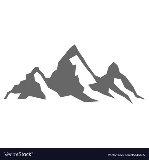 Rock mountain silhouette Royalty Free Vector Image