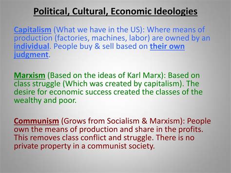 PPT - Political, Cultural, Economic Ideologies PowerPoint Presentation - ID:2107094