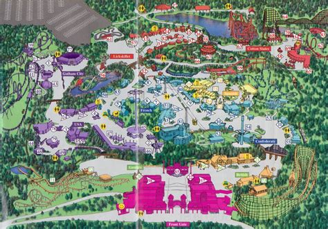 Theme Park Brochures Six Flags Over Georgia Map 1999 ...