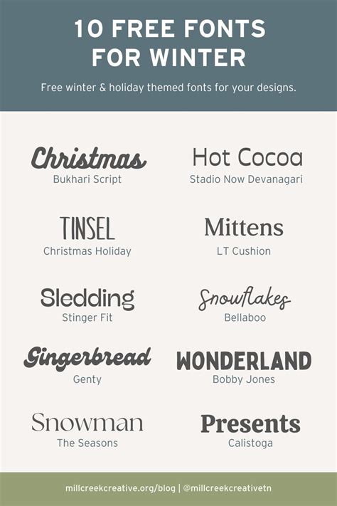 10 Free Fonts for Winter — Mill Creek Creative