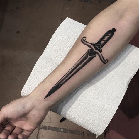 Skin Deep Tales - alenachun: Dagger done in Nantes ! | Forearm tattoos, Arm tattoo ...