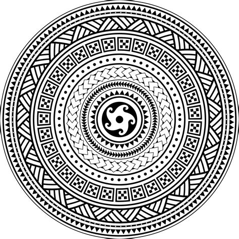 Tribal Polynesian mandala design, geometric Hawaiian tattoo style ...