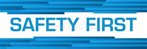 Safety First Blue Lines Horizontal Text between Stock Illustration - Illustration of industrial ...