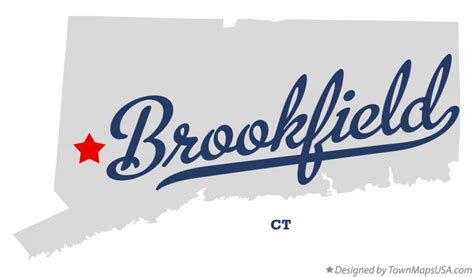 Map of Brookfield, CT, Connecticut