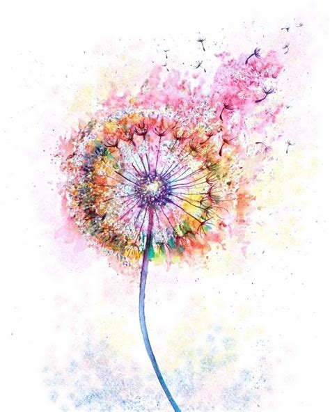 Abstract dandelion watercolor - NatalyArt | Watercolor flower art ...