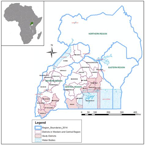 Map of Uganda showing Central and Western Regions | Download Scientific Diagram