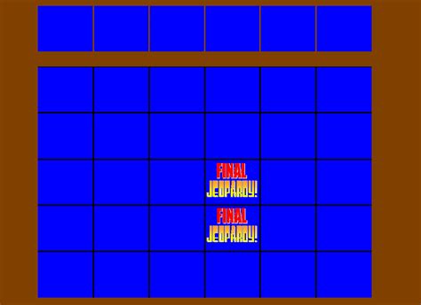 Jeopardy board--Final by BKA-Chief on DeviantArt