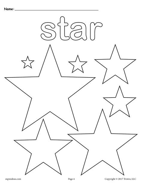 FREE Stars Coloring Page - Star Shape Worksheet – SupplyMe