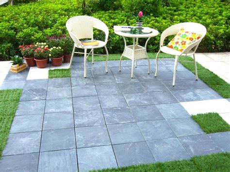 Courtyard 11.8" x 11.8" Stone Interlocking Deck Tiles in Gray #buildadeckcheap | Outdoor deck ...