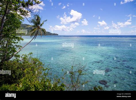 View over the protected lagoon of Tetepare Island, a nature reserve in ...