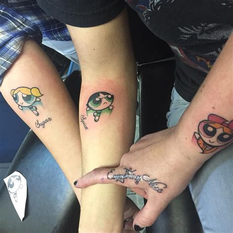3 Best Friends Power Puff Girls Tattoos | Matching best friend tattoos ...