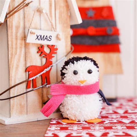 Adorable Pom Pom Penguin Winter Decoration - DIY & Crafts