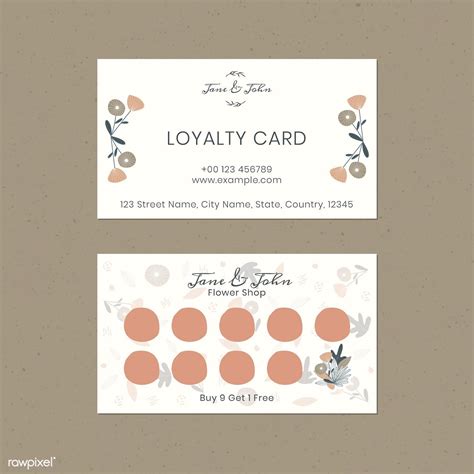 Floral loyalty card design vector | premium image by rawpixel.com / Katie Moir | Loyalty card ...