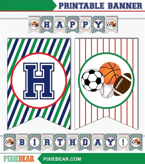 All Star Birthday Banner Printable Sport Banner for an All Stars Party ...