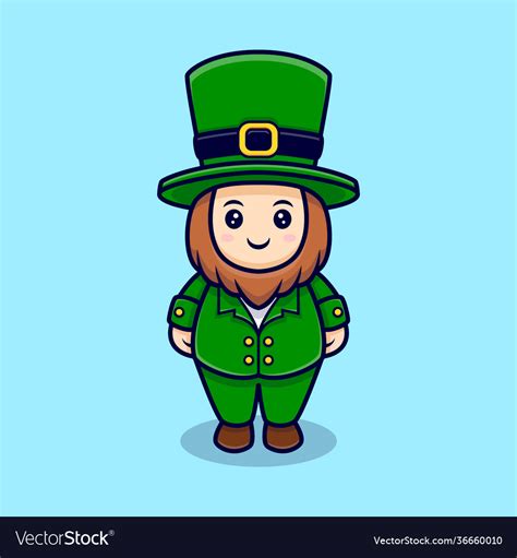 Cute leprechaun cartoon character for saint Vector Image