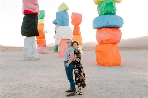 Sunrise Seven Magic Mountains Couples Session | Las Vegas Engagement ...