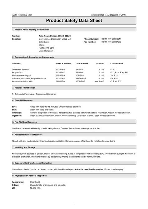 (PDF) Safety Data Sheet - cdgltd.co.uk Route Aerosol De-icer.pdf ...