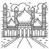 Premium Vector  Ramadan Mosque Coloring Page For Kids sketch template