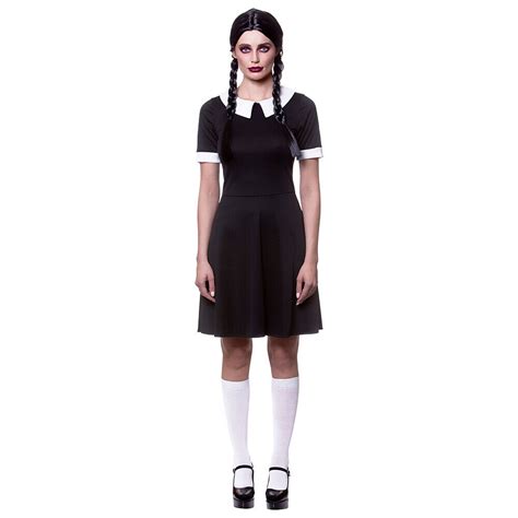 Costume de fantaisie femme écolière mercredi Addams Halloween | eBay