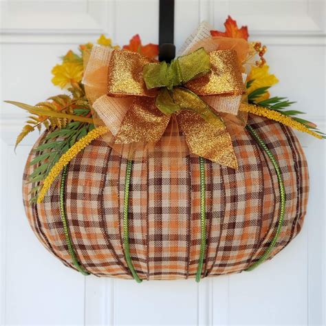 Diy Dollar Tree Pumpkin Fall Autumn Wreath Dollar Tree Pumpkin Form ...