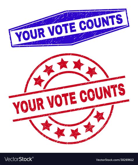 Your vote counts corroded stamps in circle Vector Image