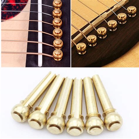 Acoustic Guitar brass bridge pins set of 6 - Freya Guitars