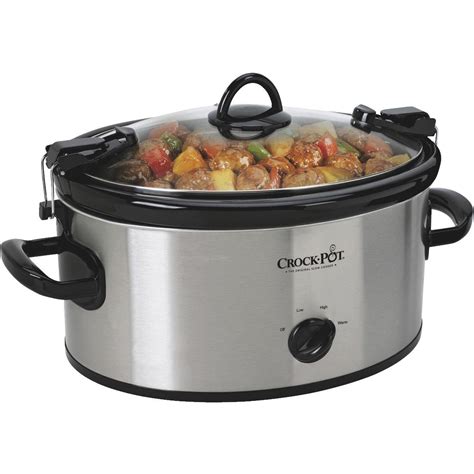 Crock Pot Stainless Steel 6 Quart Oval Slow Cooker | Berings