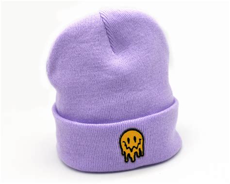 Drippy Smiley Face Beanie Hat Unisex Pastel Trippy 90s Acid - Etsy UK