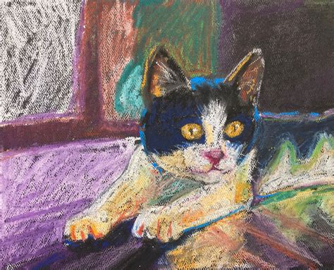 Colorful Cat with Oil Pastels – Timed Drawing Exercise