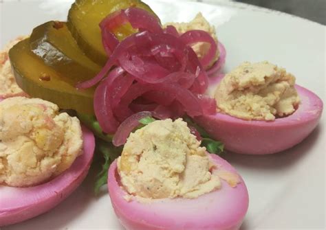 Recipe of Super Quick Homemade Pickled deviled eggs - cookandrecipe.com