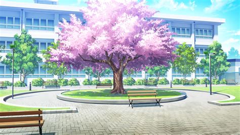 Cherry Tree Desktop Background | Anime scenery wallpaper, Scenery ...