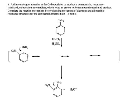 SOLVED:Aniline undergoes nitration at the Ortho position to produce a nonaromatic, resonance ...