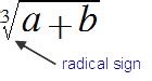 Radical sign or symbol - math word definition - Math Open Reference